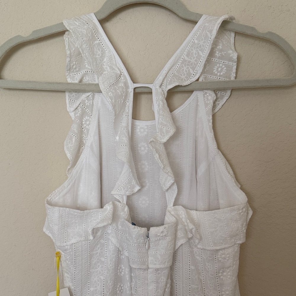 CeCe White Ruffle Sleeveless Dress with Racerback Ruffle Design - Picture 5 of 8